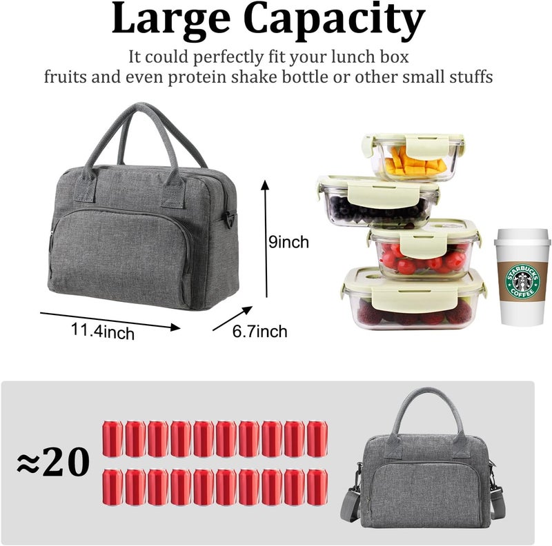 MEXS Insulated Lunch Bag for Women Men Large Reusable Lunch Box Adult Leakproof Portable Cooler Tote Bags for Work Picnic - Image 2